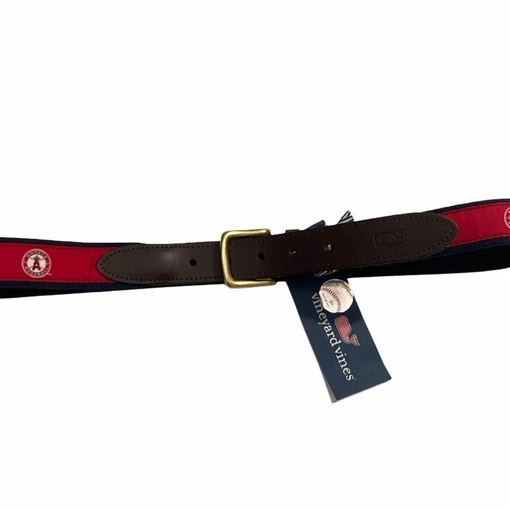 Men’s LA Angels Vineyard Vines Red MLB Canvas Belt